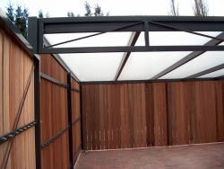 Carport with wooden walls and doors price on demand
